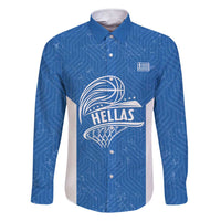 Greece Basketball Custom Family Matching Short Sleeve Bodycon Dress and Hawaiian Shirt Go Hellas Blue Version - Wonder Print Shop