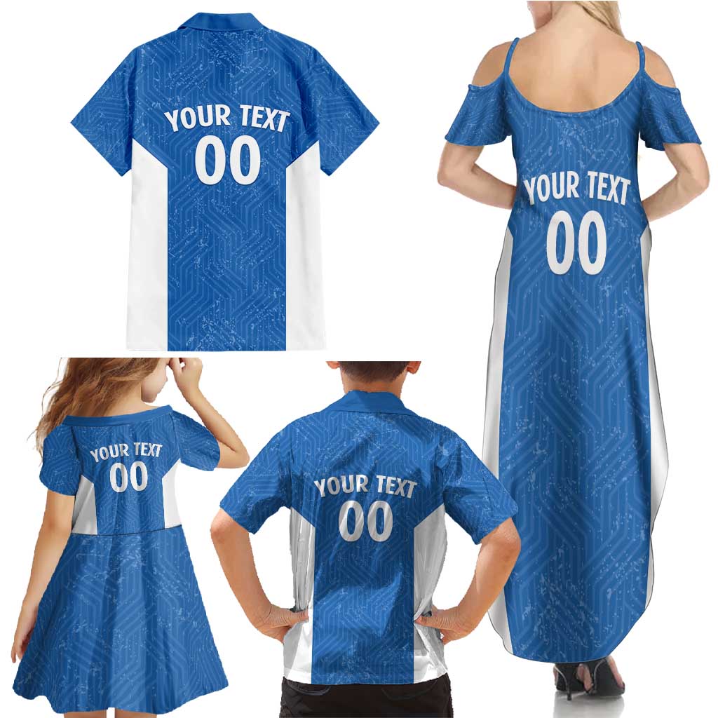 Greece Basketball Custom Family Matching Summer Maxi Dress and Hawaiian Shirt Go Hellas Blue Version - Wonder Print Shop