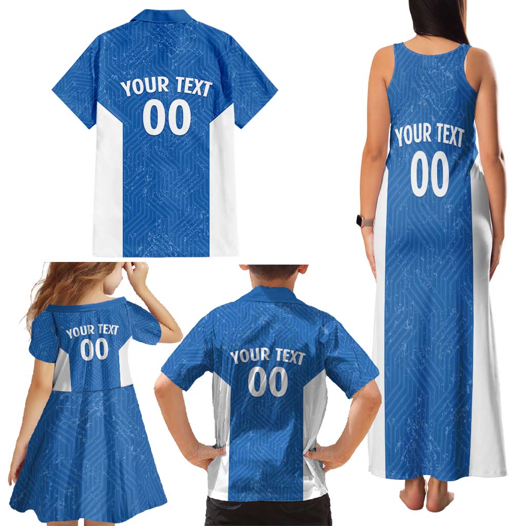 Greece Basketball Custom Family Matching Tank Maxi Dress and Hawaiian Shirt Go Hellas Blue Version - Wonder Print Shop