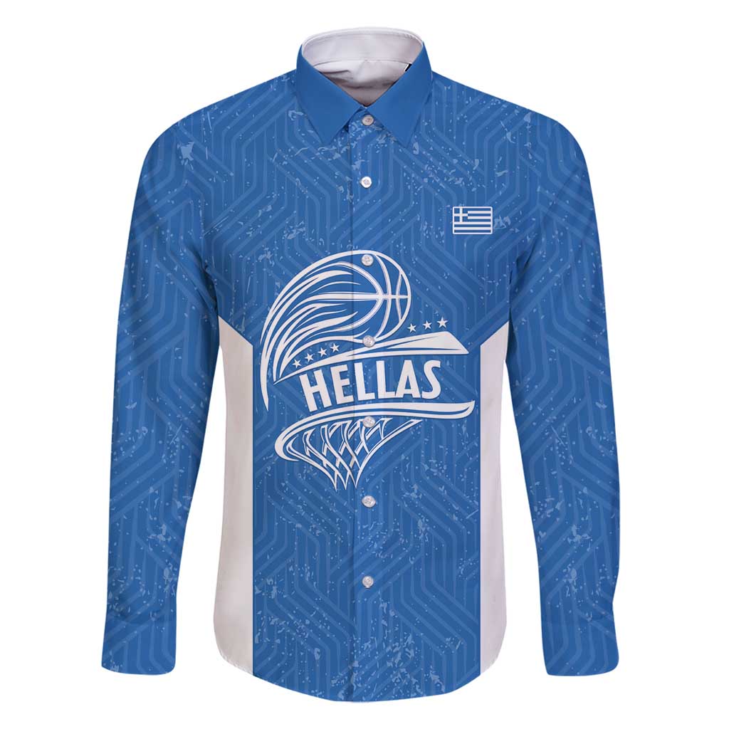 Greece Basketball Custom Family Matching Tank Maxi Dress and Hawaiian Shirt Go Hellas Blue Version - Wonder Print Shop