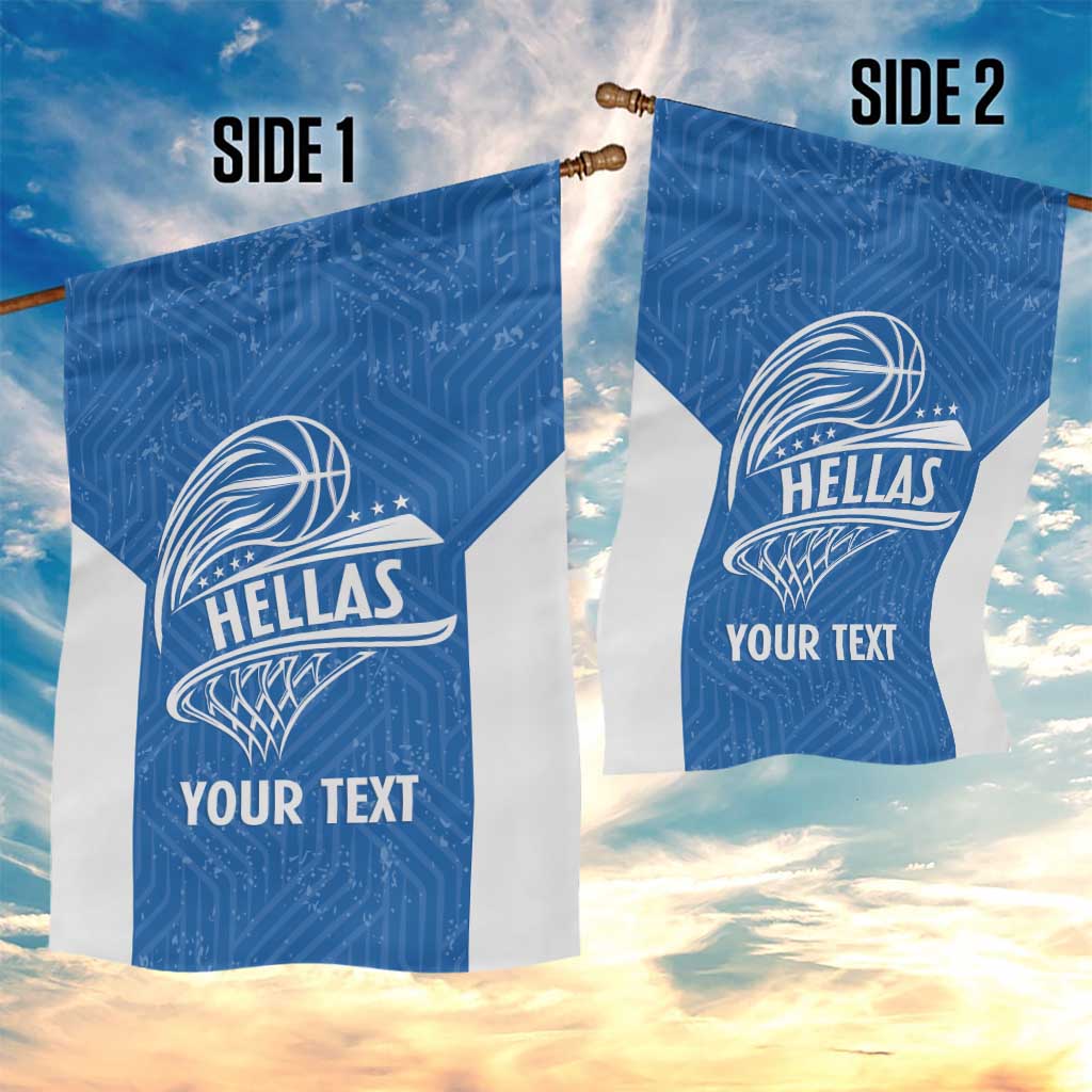 Greece Basketball Custom Garden Flag Go Hellas Blue Version - Wonder Print Shop