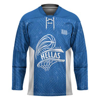 Greece Basketball Custom Hockey Jersey Go Hellas Blue Version - Wonder Print Shop