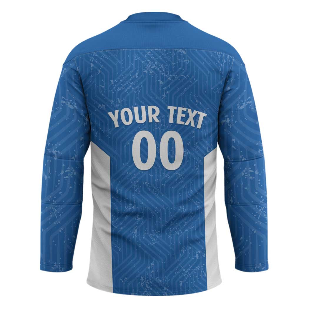 Greece Basketball Custom Hockey Jersey Go Hellas Blue Version - Wonder Print Shop