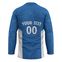 Greece Basketball Custom Hockey Jersey Go Hellas Blue Version - Wonder Print Shop