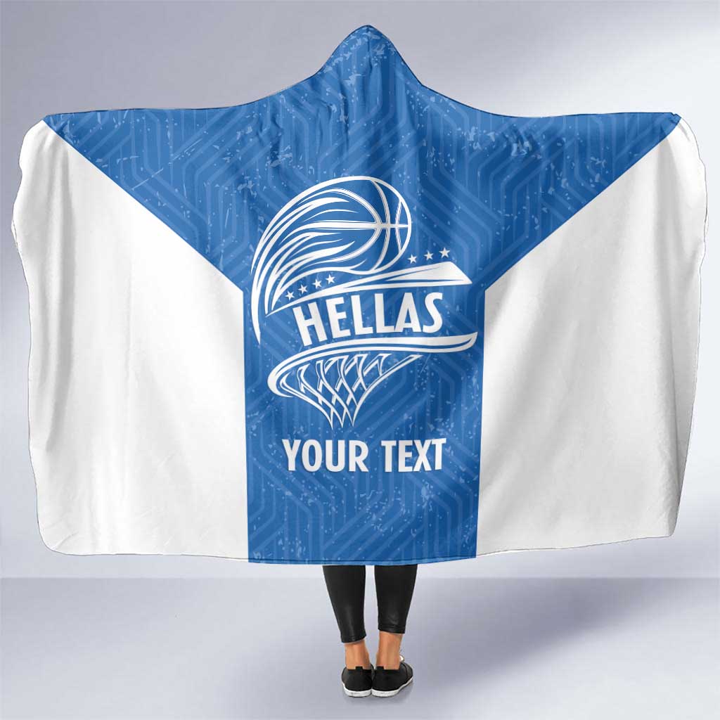Greece Basketball Custom Hooded Blanket Go Hellas Blue Version - Wonder Print Shop