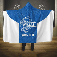Greece Basketball Custom Hooded Blanket Go Hellas Blue Version - Wonder Print Shop