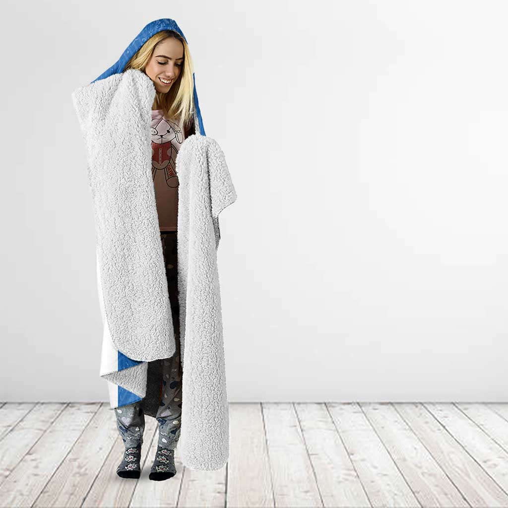 Greece Basketball Custom Hooded Blanket Go Hellas Blue Version - Wonder Print Shop