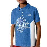 Greece Basketball Custom Kid Polo Shirt Go Hellas Blue Version - Wonder Print Shop