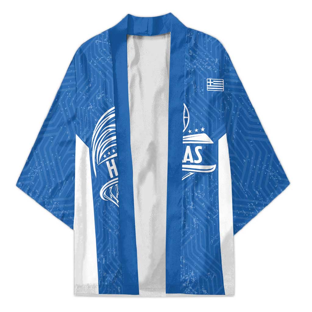 Greece Basketball Custom Kimono Go Hellas Blue Version - Wonder Print Shop
