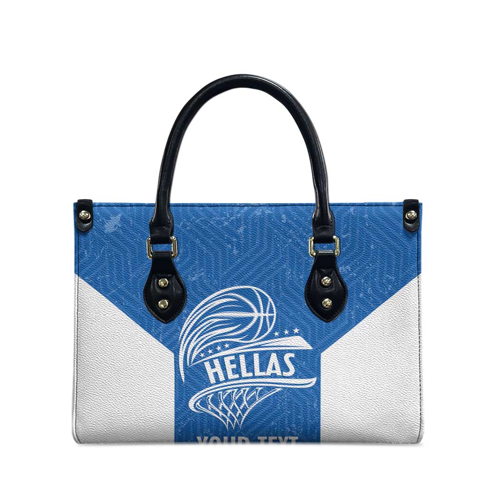 Greece Basketball Custom Leather Bag Go Hellas Blue Version - Wonder Print Shop