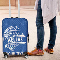 Greece Basketball Custom Luggage Cover Go Hellas Blue Version - Wonder Print Shop
