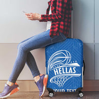 Greece Basketball Custom Luggage Cover Go Hellas Blue Version - Wonder Print Shop