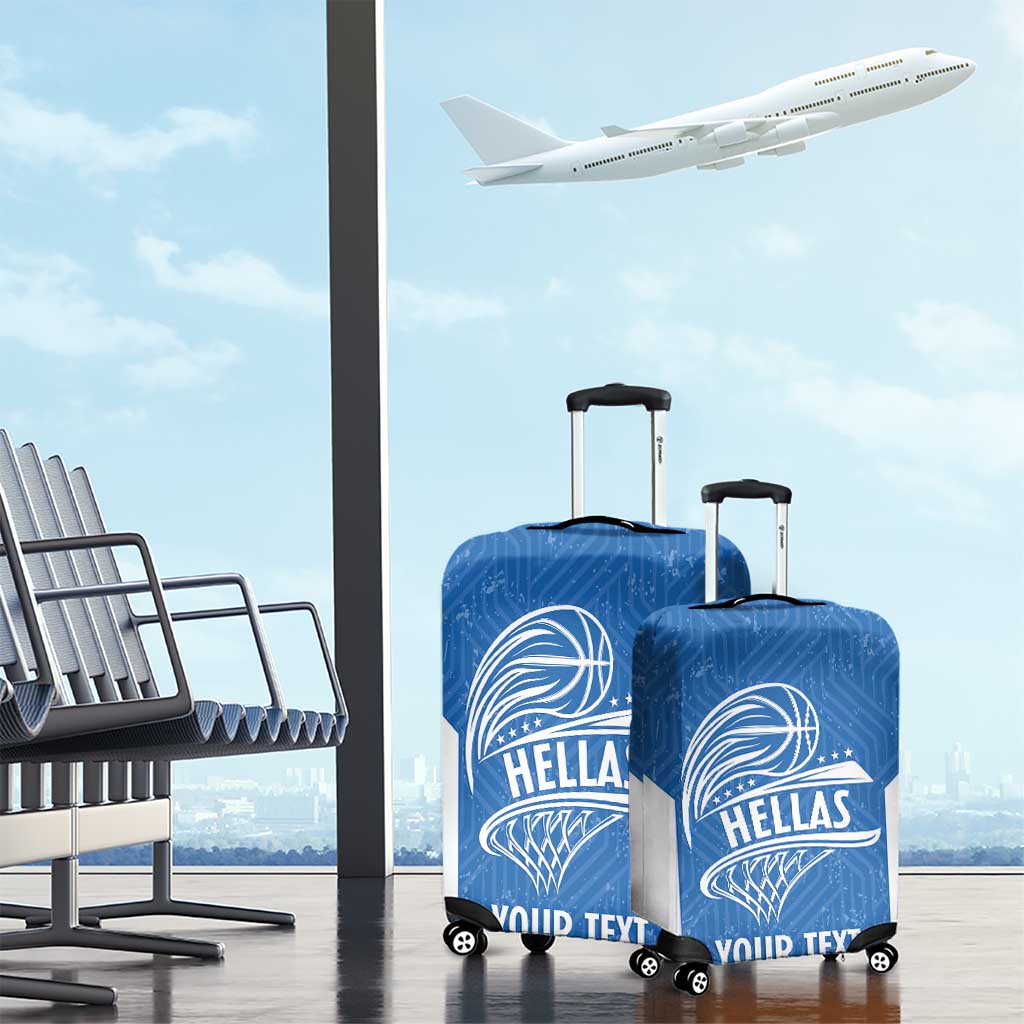 Greece Basketball Custom Luggage Cover Go Hellas Blue Version - Wonder Print Shop