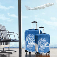 Greece Basketball Custom Luggage Cover Go Hellas Blue Version - Wonder Print Shop