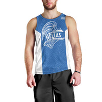 Greece Basketball Custom Men Tank Top Go Hellas Blue Version - Wonder Print Shop