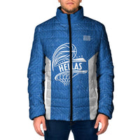 Greece Basketball Custom Padded Jacket Go Hellas Blue Version - Wonder Print Shop