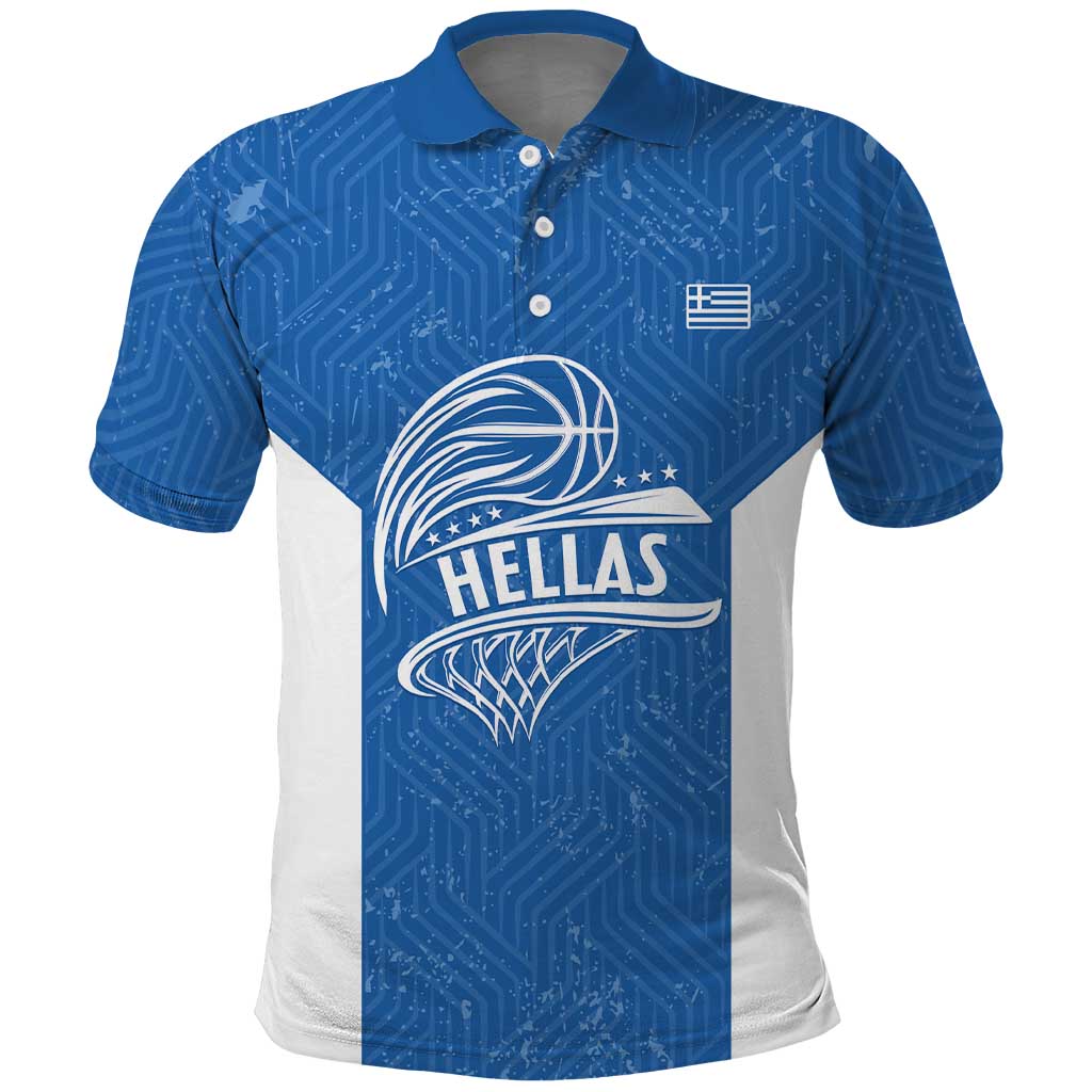 Greece Basketball Custom Polo Shirt Go Hellas Blue Version - Wonder Print Shop