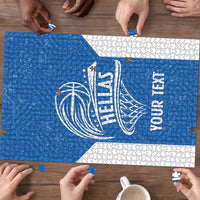 Greece Basketball Custom Puzzle Go Hellas Blue Version - Wonder Print Shop