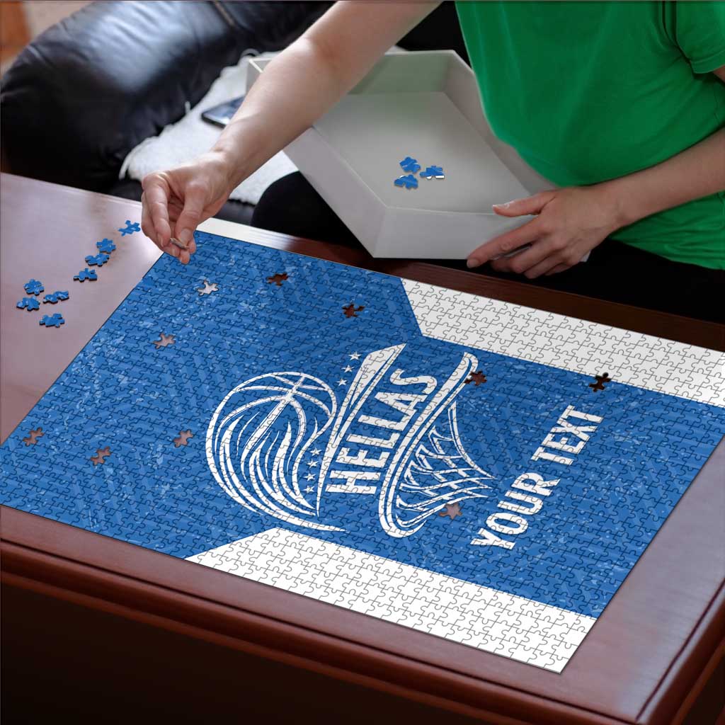Greece Basketball Custom Puzzle Go Hellas Blue Version - Wonder Print Shop