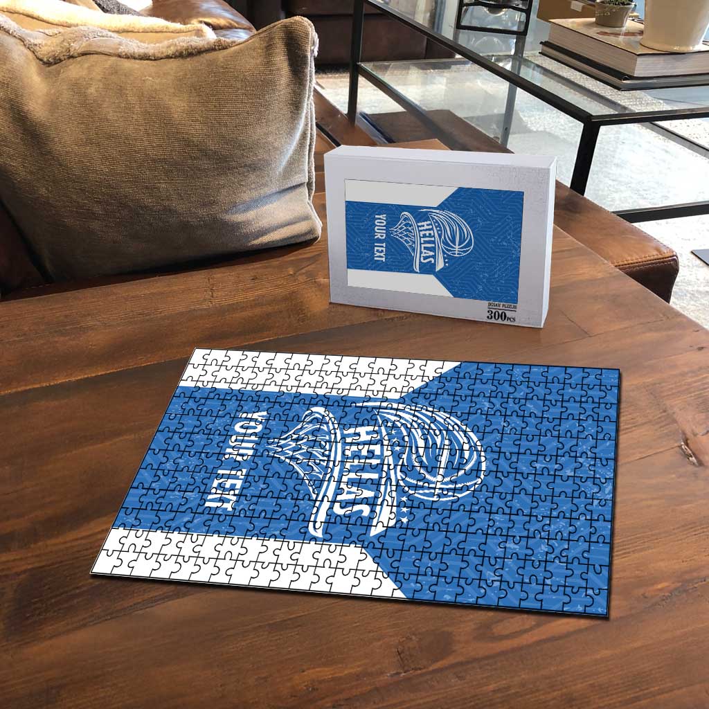 Greece Basketball Custom Puzzle Go Hellas Blue Version - Wonder Print Shop