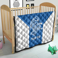 Greece Basketball Custom Quilt Go Hellas Blue Version - Wonder Print Shop