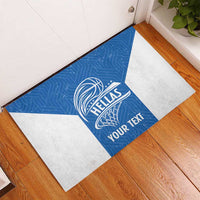 Greece Basketball Custom Rubber Doormat Go Hellas Blue Version - Wonder Print Shop