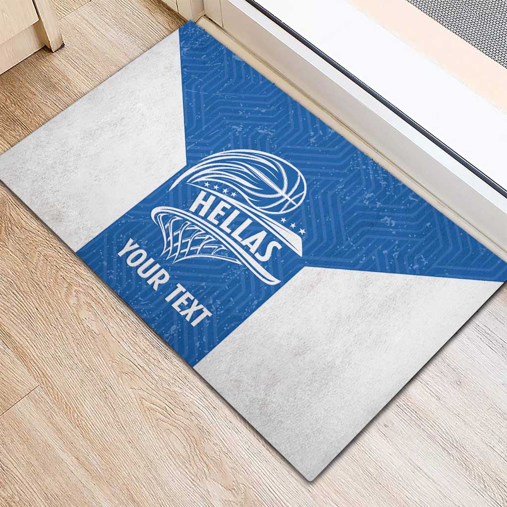 Greece Basketball Custom Rubber Doormat Go Hellas Blue Version - Wonder Print Shop