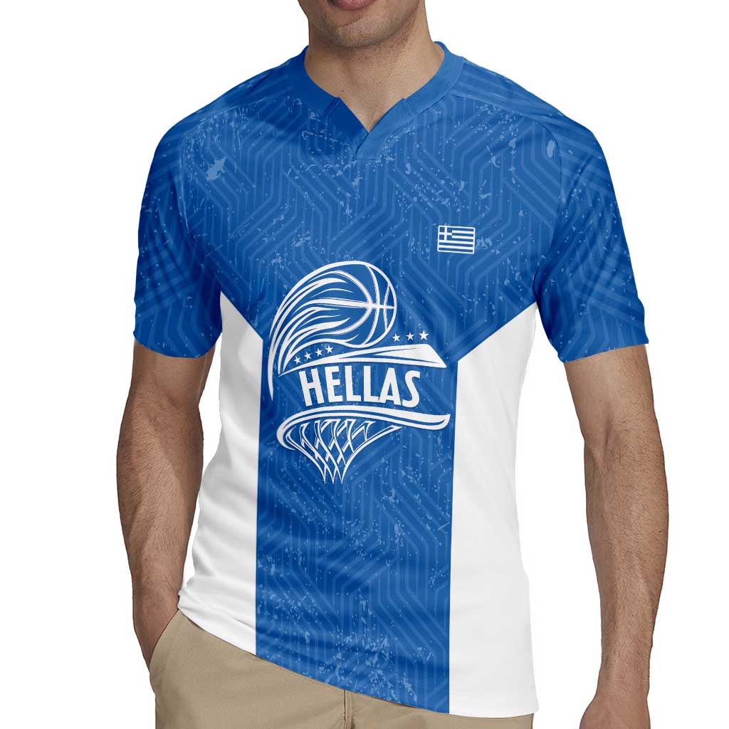 Greece Basketball Custom Rugby Jersey Go Hellas Blue Version - Wonder Print Shop