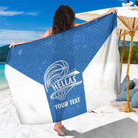 Greece Basketball Custom Sarong Go Hellas Blue Version - Wonder Print Shop