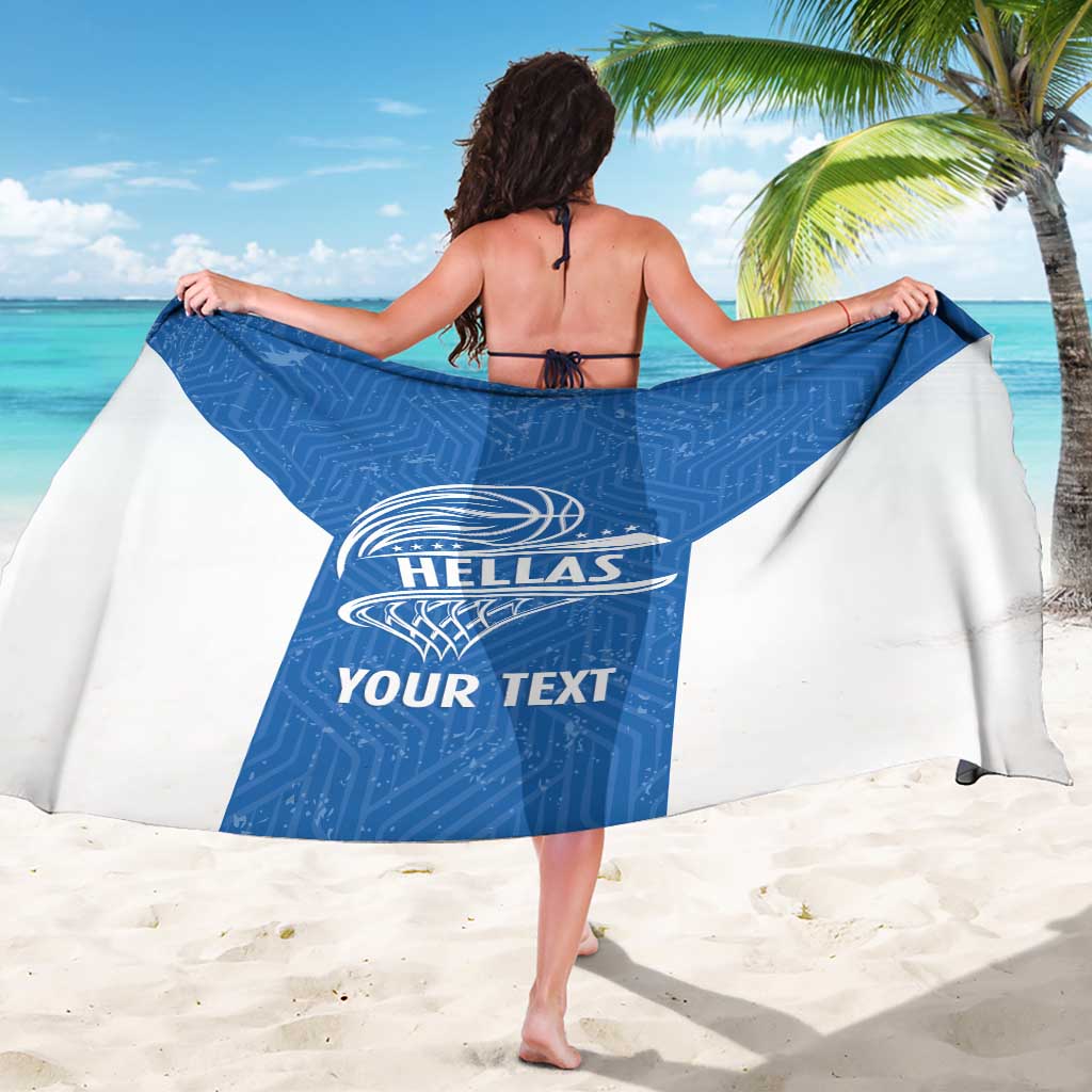 Greece Basketball Custom Sarong Go Hellas Blue Version - Wonder Print Shop
