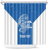 Greece Basketball Custom Shower Curtain Go Hellas Blue Version - Wonder Print Shop