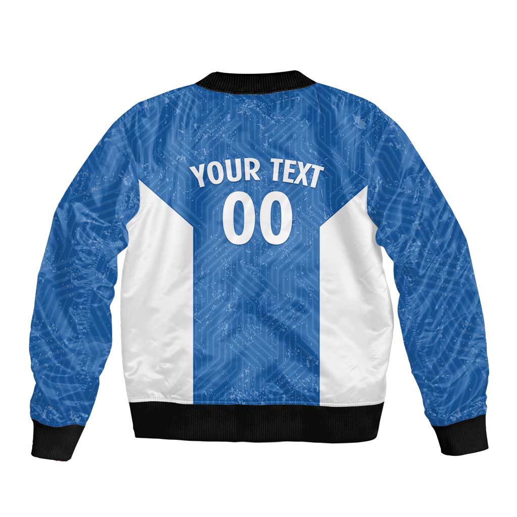 Greece Basketball Custom Sleeve Zip Bomber Jacket Go Hellas Blue Version - Wonder Print Shop