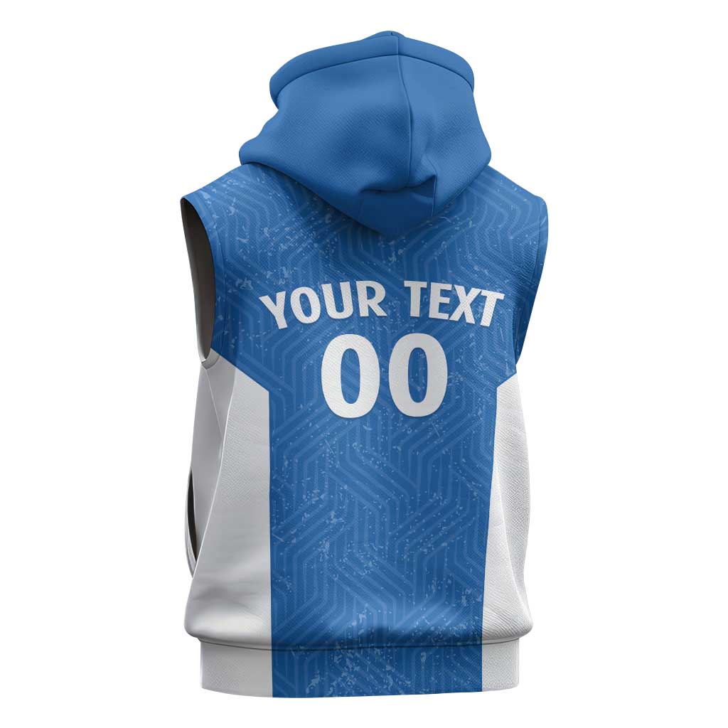 Greece Basketball Custom Sleeveless Hoodie Go Hellas Blue Version - Wonder Print Shop