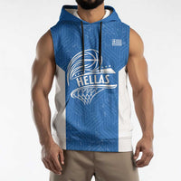Greece Basketball Custom Sleeveless Hoodie Go Hellas Blue Version - Wonder Print Shop