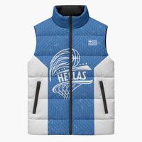 Greece Basketball Custom Sleeveless Puffer Jacket Go Hellas Blue Version - Wonder Print Shop