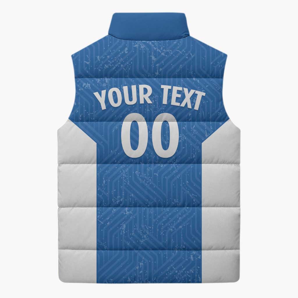Greece Basketball Custom Sleeveless Puffer Jacket Go Hellas Blue Version - Wonder Print Shop