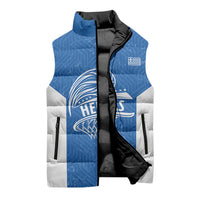 Greece Basketball Custom Sleeveless Puffer Jacket Go Hellas Blue Version - Wonder Print Shop