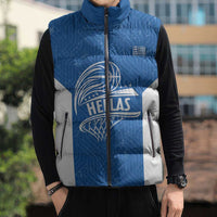 Greece Basketball Custom Sleeveless Puffer Jacket Go Hellas Blue Version - Wonder Print Shop