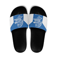 Greece Basketball Custom Slide Sandals Go Hellas Blue Version - Wonder Print Shop