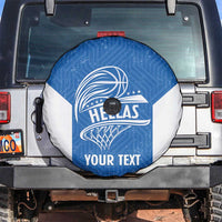Greece Basketball Custom Spare Tire Cover Go Hellas Blue Version - Wonder Print Shop