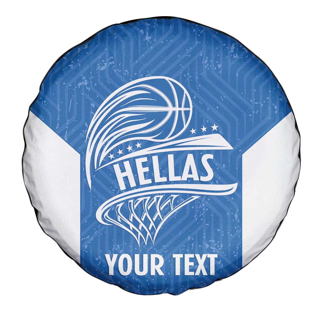 Greece Basketball Custom Spare Tire Cover Go Hellas Blue Version - Wonder Print Shop