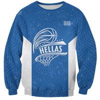 Greece Basketball Custom Sweatshirt Go Hellas Blue Version - Wonder Print Shop