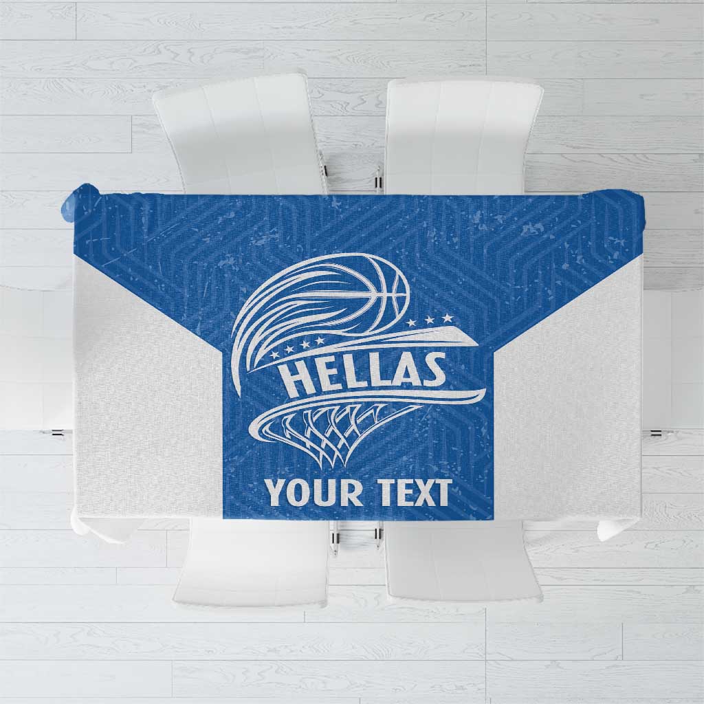 Greece Basketball Custom Tablecloth Go Hellas Blue Version - Wonder Print Shop