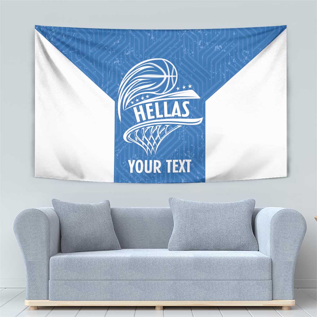 Greece Basketball Custom Tapestry Go Hellas Blue Version - Wonder Print Shop