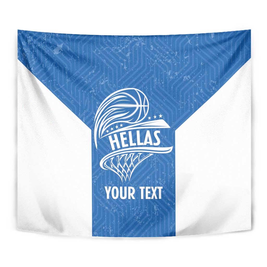 Greece Basketball Custom Tapestry Go Hellas Blue Version - Wonder Print Shop