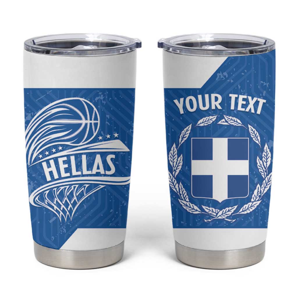 Greece Basketball Custom Tumbler Cup Go Hellas Blue Version - Wonder Print Shop