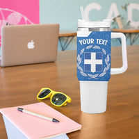 Greece Basketball Custom Tumbler With Handle Go Hellas Blue Version - Wonder Print Shop