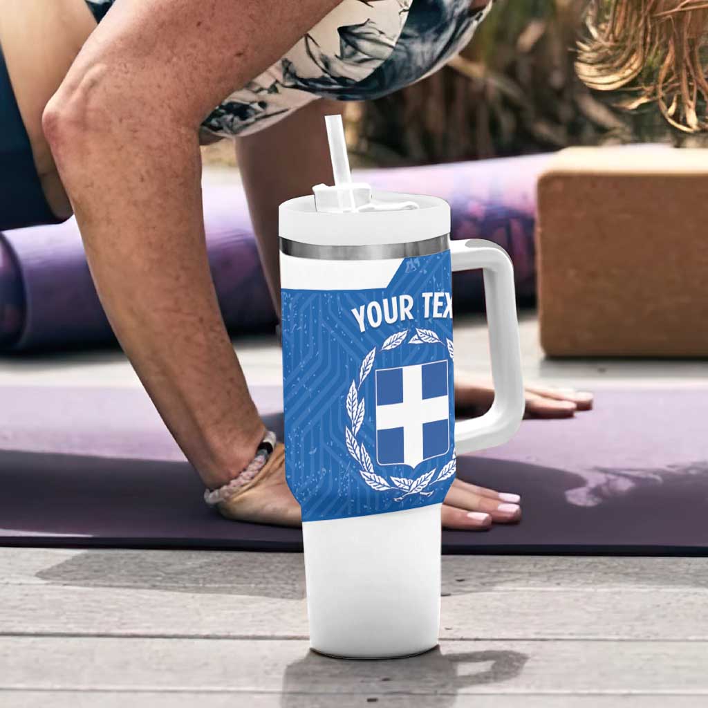 Greece Basketball Custom Tumbler With Handle Go Hellas Blue Version - Wonder Print Shop