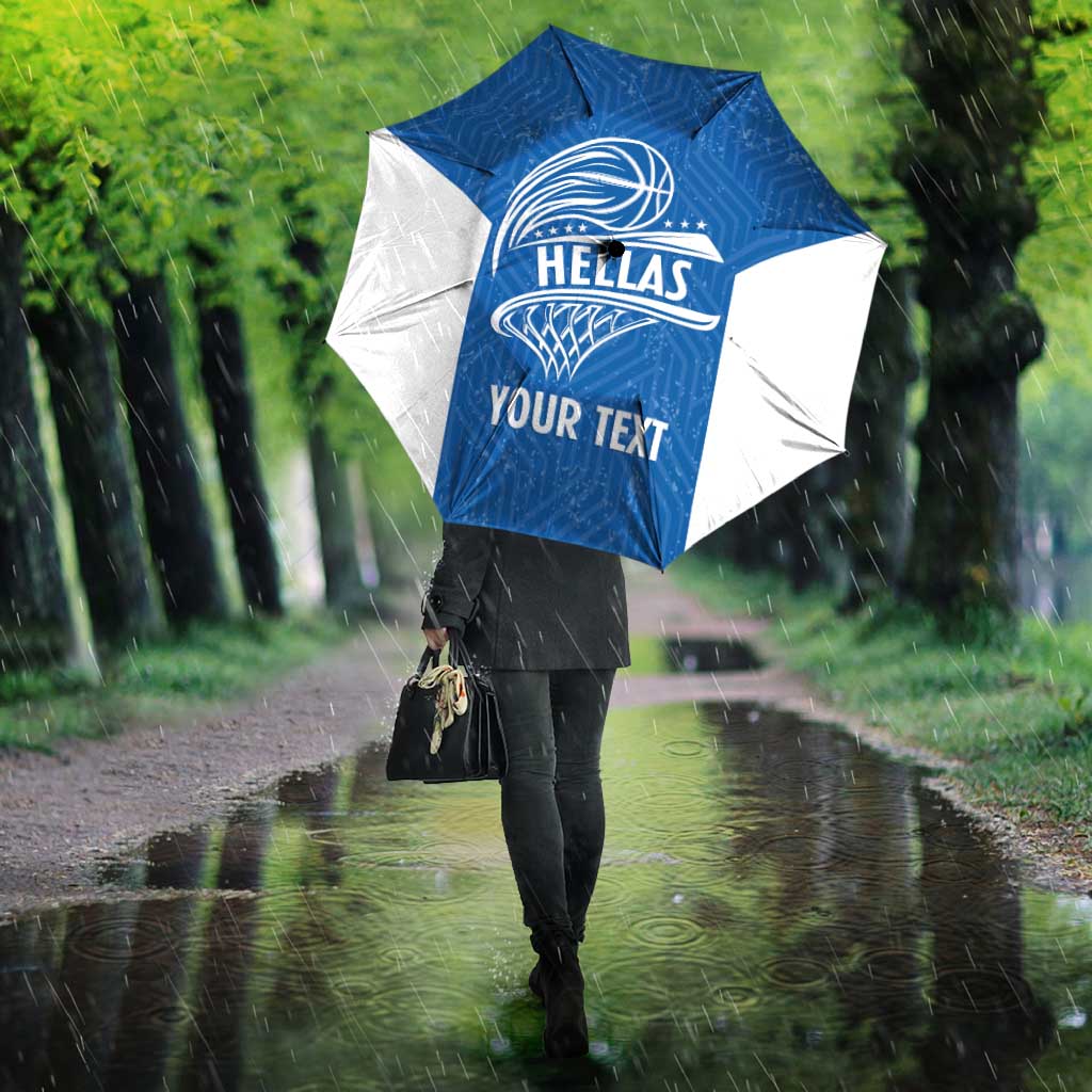 Greece Basketball Custom Umbrella Go Hellas Blue Version - Wonder Print Shop