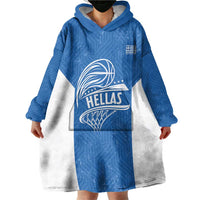 Greece Basketball Custom Wearable Blanket Hoodie Go Hellas Blue Version - Wonder Print Shop